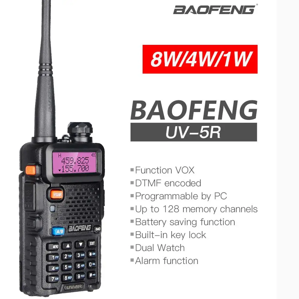 6pcs Real 8W BaoFeng UV 5R Walkie Talkie Dual Band Two Way Radio FM Transceiver UV-5R Ham Radio Communicator 5R 10KM Transceiver