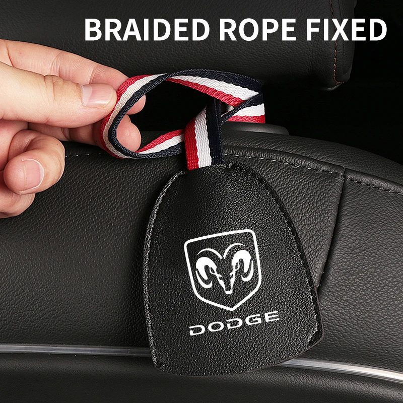 Car Logo Back Seat Hook Headrest Hanger Holster Accessories For Dodge Caliber Journey ram durango Charger SRT 2021 logo | Автомобили и
