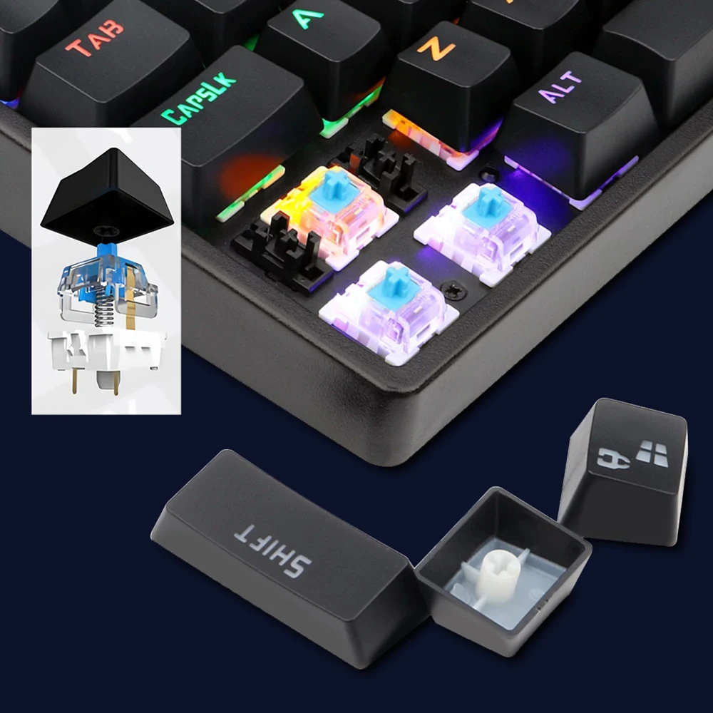 Механическая игровая клавиатура Redragon DAKSA K576 Rainbow USB синий переключатель со
