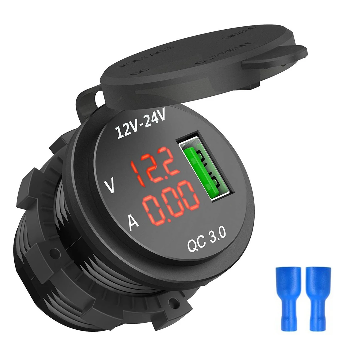 

5V/3A Quick Charge USB Charger LED Display Voltmeter Car QC 3.0 Quick Charge Charger For DC 12-24V Car Boat Motorcycle