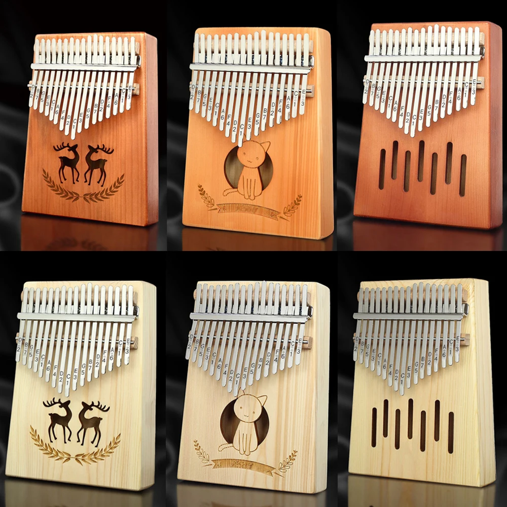 

17-key Kalimba thumb piano finger piano beginner musical instrument African solid pine peach heart with study book tuning hammer