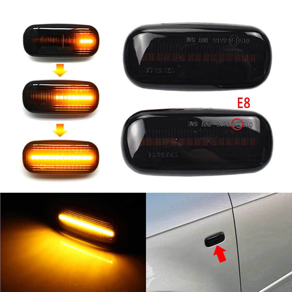 

2pcs Flowing Side Repeater Lamp Dynamic LED Side Marker Light Panel Lamp For Audi A3 S3 8P A4 S4 RS4 B6 B7 B8 A6 S6 RS6 C5 C7