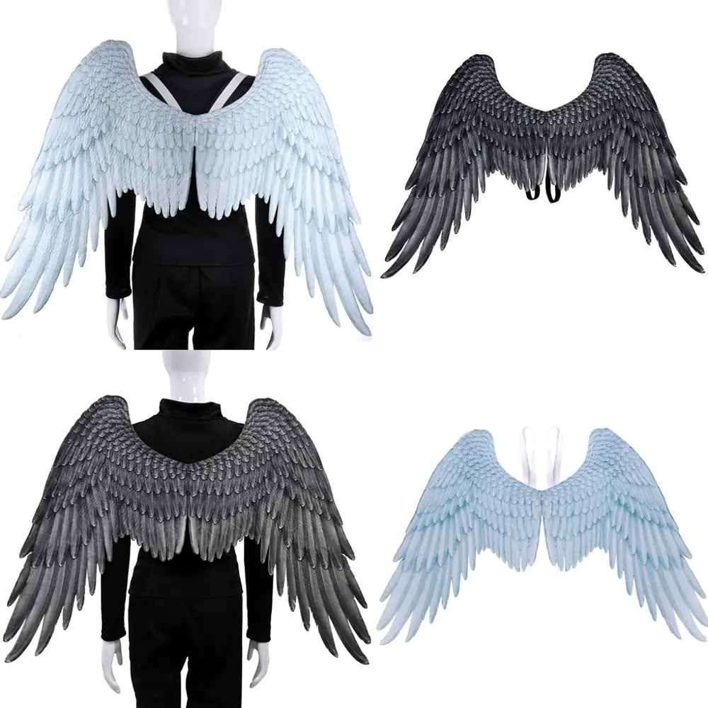 Halloween 3D alas de Ángel Mardi Gras fiesta temática Cosplay alas para niños adultos grandes alas negras disfraz de Diablo