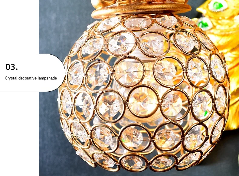 

zq European American Style Retro Living Room Restaurant Corridor Aisle Background Wall Peacock Wall Lamp