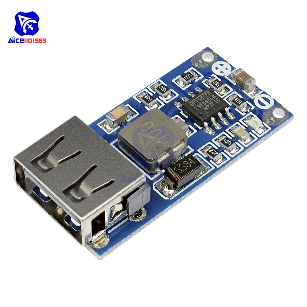 Diymore DC 6 26 В до 5 2 в 3 А блок питания понижающий преобразователь плата USB зарядный