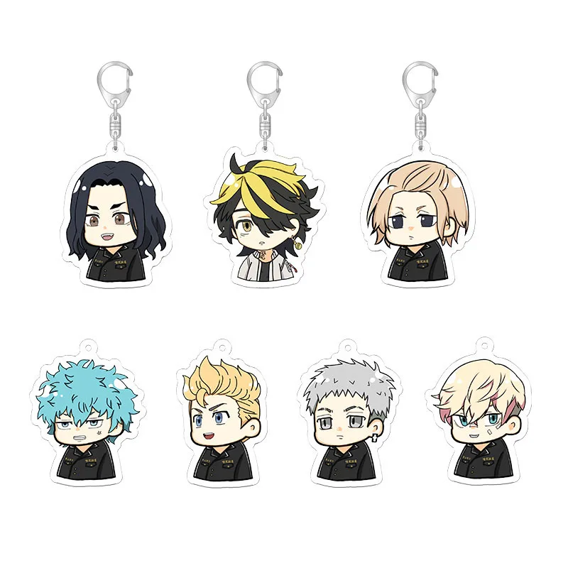 

Hot Anime Tokyo Revengers Key Chains Acrylic Figure Mikey Draken Chifuyu Keyrings Cute Bag Keychain Fans Collection Props