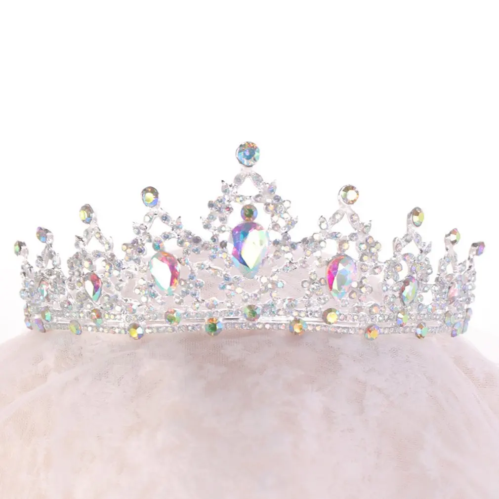 Bride Crown white Rhinestone Crystal Wedding Accessories For Women Princess Hair Tiara Headbands Hairwear | Украшения и
