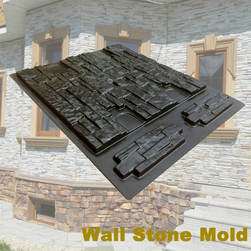 Description Picture 2 of itemPlastic Molds wall Concrete Plaster Garden House Wall Stone Tiles Stone Mold Cement Bricks Maker Mould Decorative Moulds P15F
