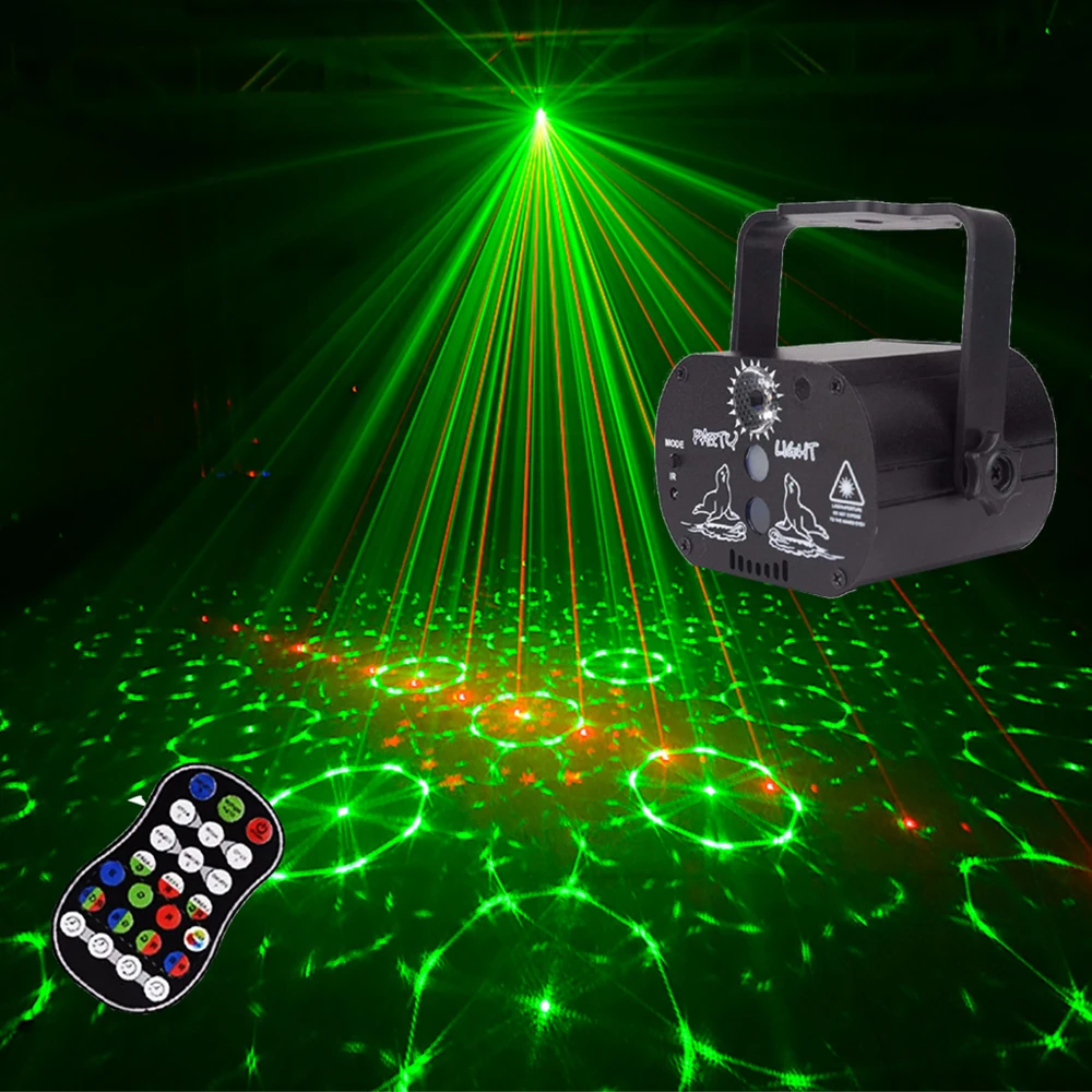 

RGB LED Stage Lights Voice Control Music Led Disco Light Party Show Laser Projector Lights Halloween Effect Lamp with Controller