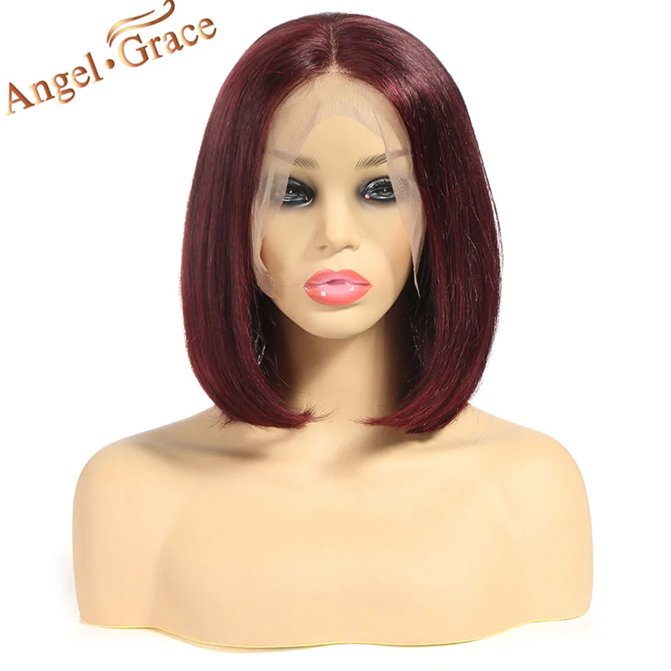 Angel Grace волосы короткий Боб кружевные передние человеческие волосы парики 13X4 бразильские прямые светлые парики с предварительно выщипанными волосами Remy