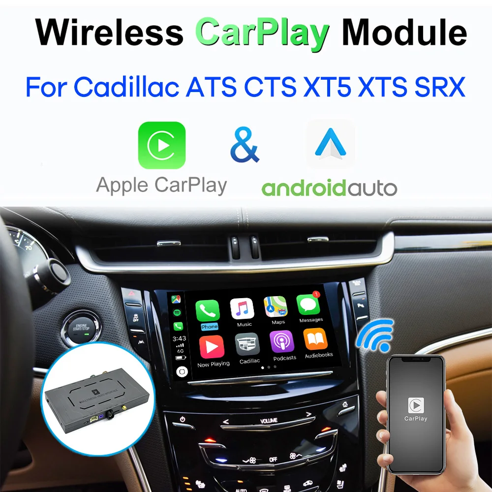 Беспроводной CarPlay для Cadillac ATS CTS XT5 XTS SRX 2014 2017 Android автоматический модуль коробка
