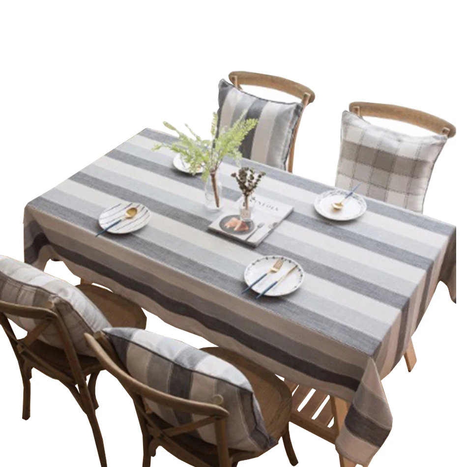 

Rectangle Table Cloth Cotton Linen Wrinkle Free Anti-Fading Tablecloth Washable Dust-Proof Cover for Kitchen Dinning Party