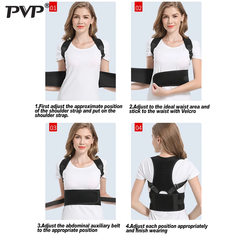 Удлиненный Корректор осанки Магнитная терапия бандаж через плечо для мужчин и