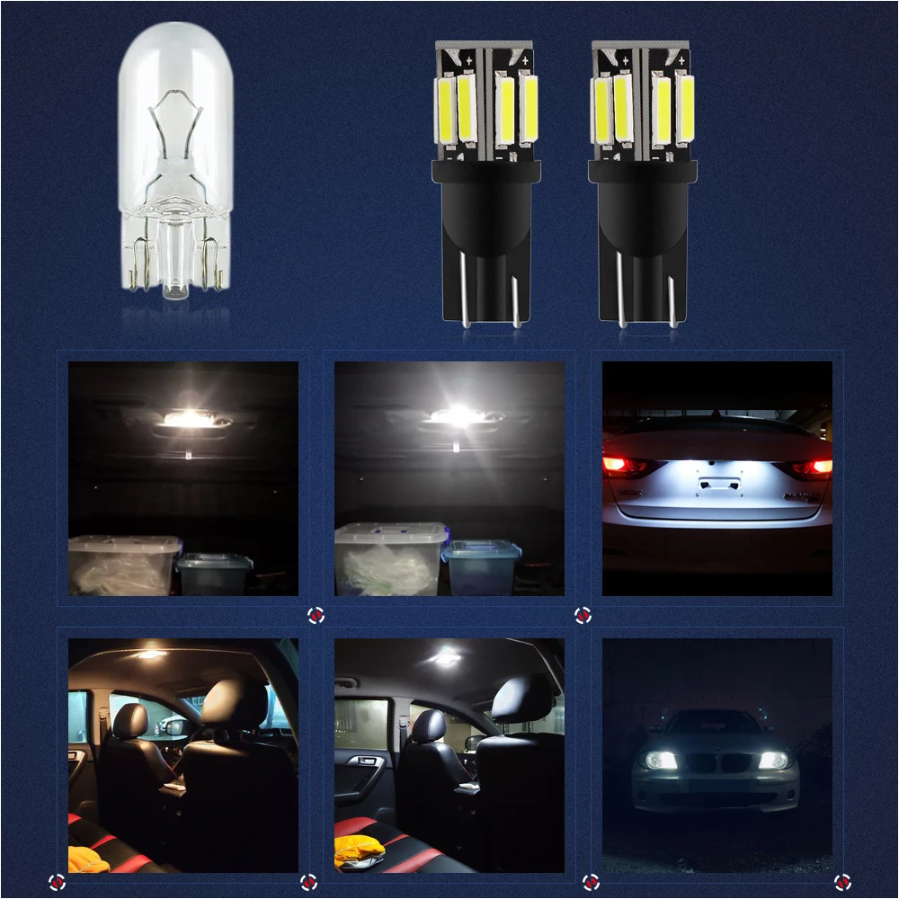 W5W светодиодный T10 лампы 2825 Автомобильные светодиодные огни боковой маркер
