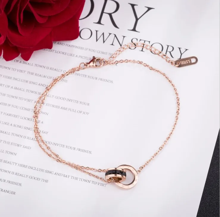 Simple Roman numerals titanium steel bracelet personalized Sen Department from Swarovskis crystal jewelry wild accessories | Украшения и