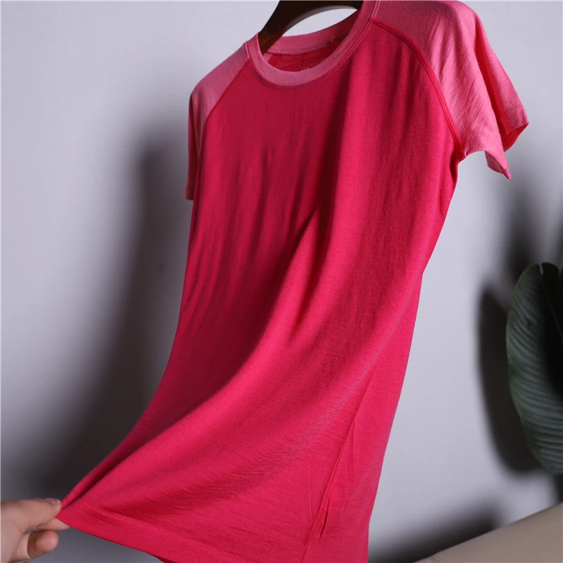 Женская футболка из мериносовой шерсти дышащая 100% размеры S XL 160 г|Футболки| |