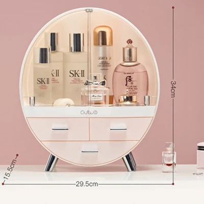 Pink S Косметическая коробка для хранения, Настольная сетка от пыли, акриловый туалетный столик, губная помада, стойка для ухода за кожей, подарок на свадьбу, день рождения, макияж - Цвет: Pink S