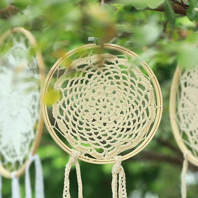 

Home Decor Dream Catcher With Lights Feathers Hand-Woven Ornaments Nordic Decoration Home Roomnursery Kids Decor Children Room