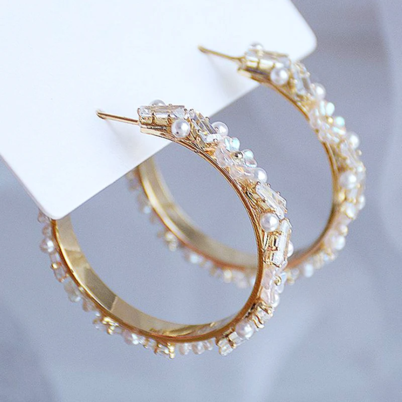 

Vintage Elegant 14k Real Gold Jewelry Symphony Flowers Hoop Earrings for Women S925 Silver Needle Stud High Quality Zircon Party