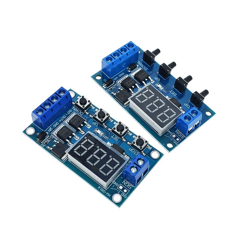 DC 12V 24V двойной МОП-светодиодный цифровой реле задержки времени цикл запуска
