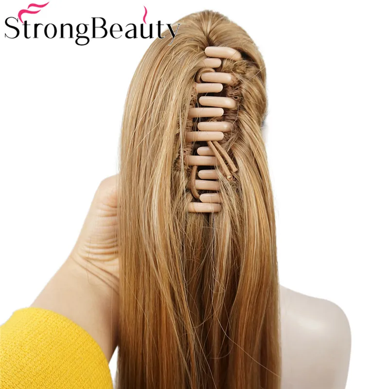 StrongBeauty Синтетические длинные прямые конский хвост клип в/на наращивание волос шиньоны
