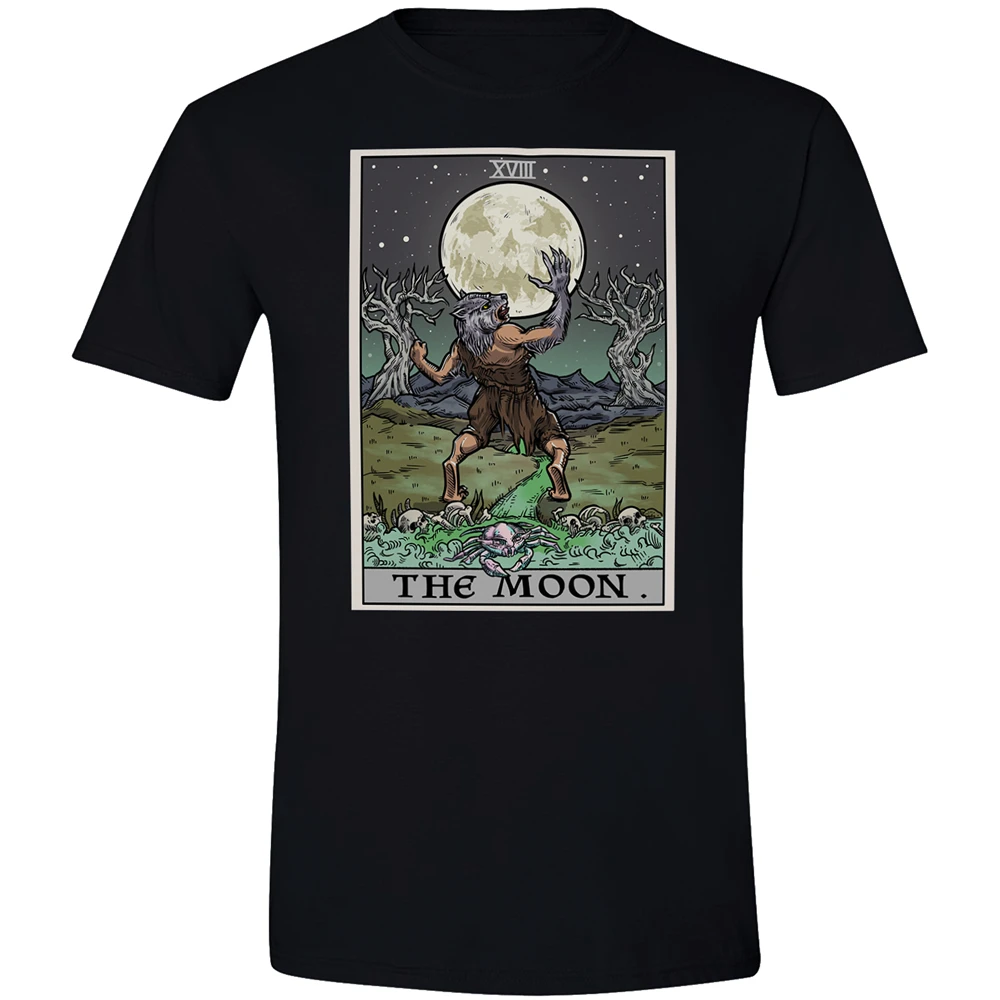 Хэллоуин оборотень карты Таро футболка Луна готическая одежда плюс размер