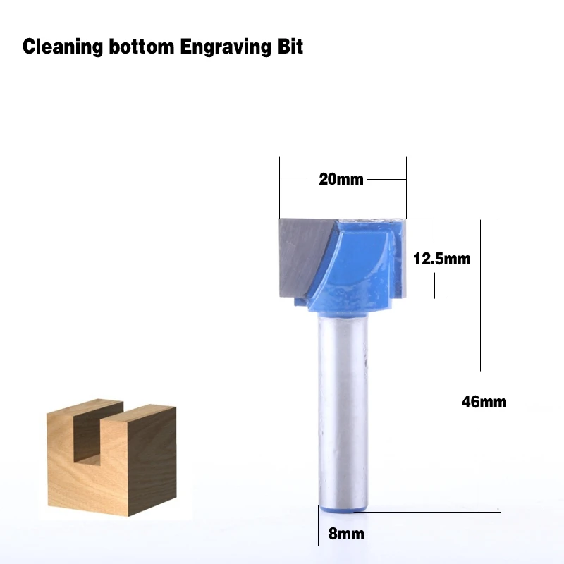 

10Pcs 8Mm Cleaning Bottom Engraving Bit Router Bit 10,12,14,16,18,20,22,25,28,30Mm Diameter Cnc Milling Cutter