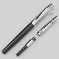 duke high grade stainless steel fountain pen 209 advanced 22kgp medium nib 0 7mm bright black gift writing pen