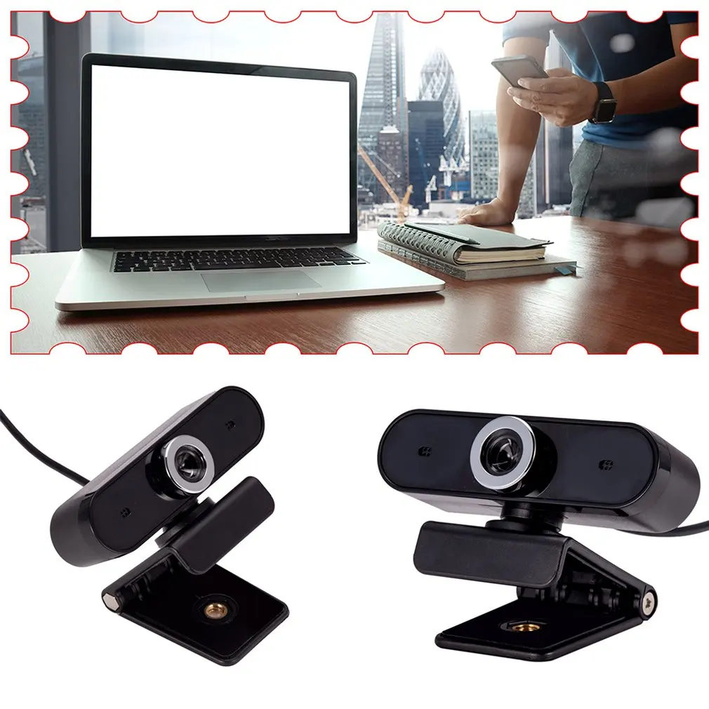 

Mini PC Webcam HD USB Webcam Built-in Reduction Microphone 360 Degree Rotation Camera for Student Online Lesson Meeting