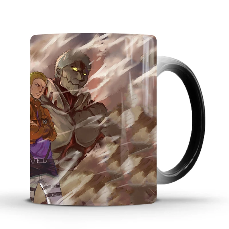 1Pcs New 350mL 6 Styles Attack on Titan Coffee Mug Cold Hot Heat Color Change Magic Tea Milk Cups Birthday Gifts for Friends | Дом и сад