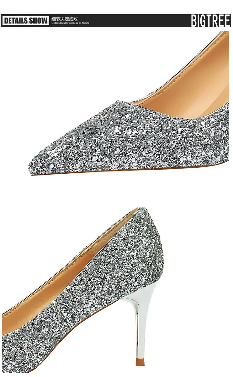 

Women Shoes Sexy High Heels Pointed Women Shoes Pumps Women Heels Bling Bridal Wedding Shoes Ladies Plus Size 42 43