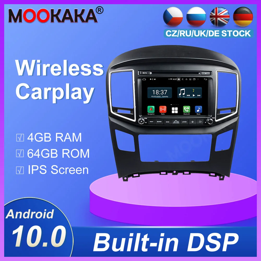 Carplay 64GB Android 10.0 System CAR Ultimedia DVD Player For Hyundai H1 2016-2018 BT GPS Navi Auto Audio Radio Stereo Head Unit Carplay 64GB Android 10.0 System CAR Ultimedia DVD Player For Hyundai H1 2016-2018 BT GPS Navi Auto Audio Radio Stereo Head Unit