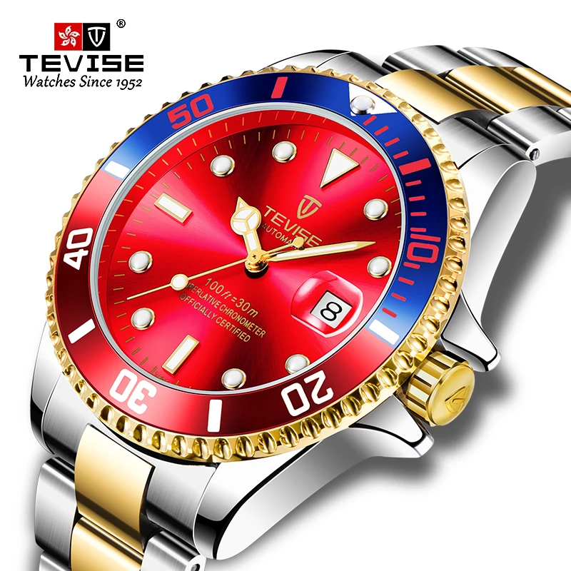 TEVISE Mens Watches Top Brand Luxury Relojes Para Hombre Quartz Watch Stainless Steel Strap Date Display Waterproof Wristwatch | Наручные