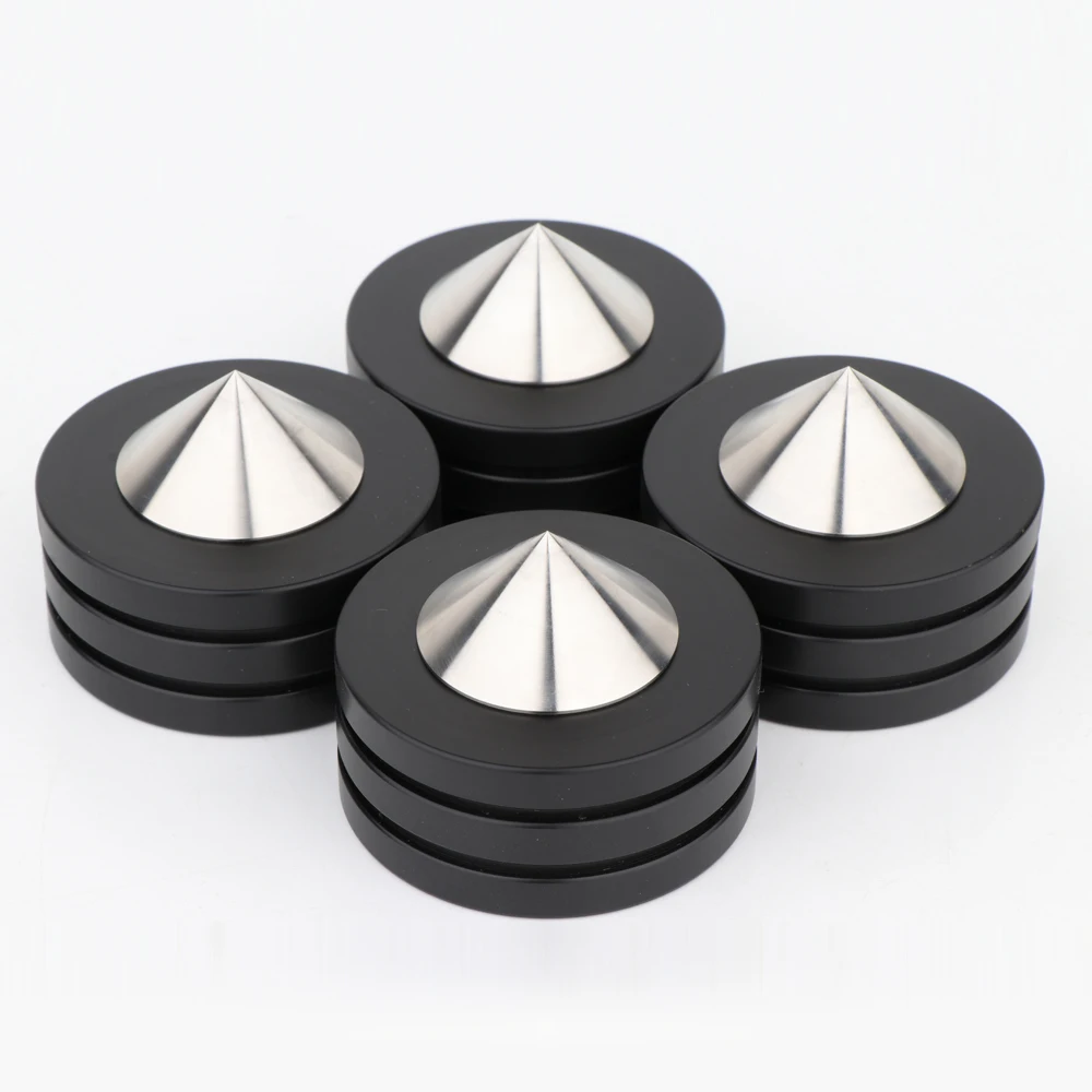 

Preffair New Black Crystal Steel Dia 49*37mm Sound Isolation Feet Speaker Spikes Audio Cones HiFi Mounts Amplifier Feet