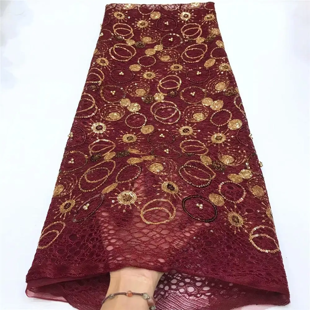 Новинка 2020 африканские бусины кружевная ткань Высококачественная французская