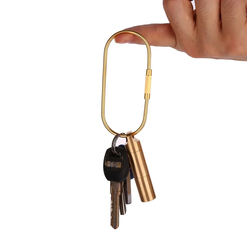 D образная пряжка с защитой от потери подвесной брелок латунная карабин зажим для