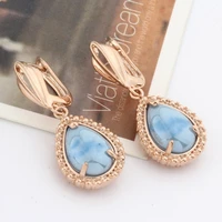 2022 trend new korean earrings retro eaarings with stones design rose gold color drop earrings for women fashion jewelry