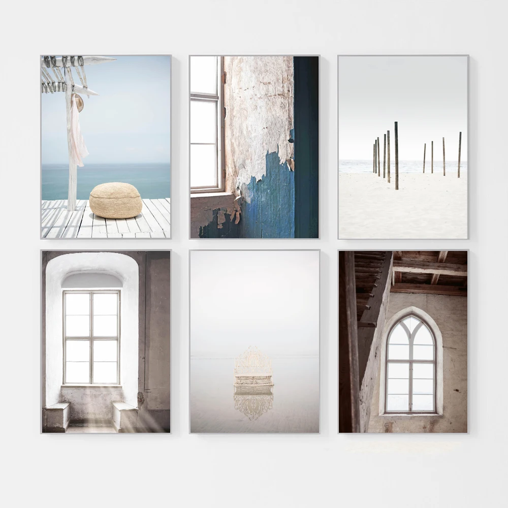 Марокканская дверь пейзаж настенное искусство холст картина скандинавские