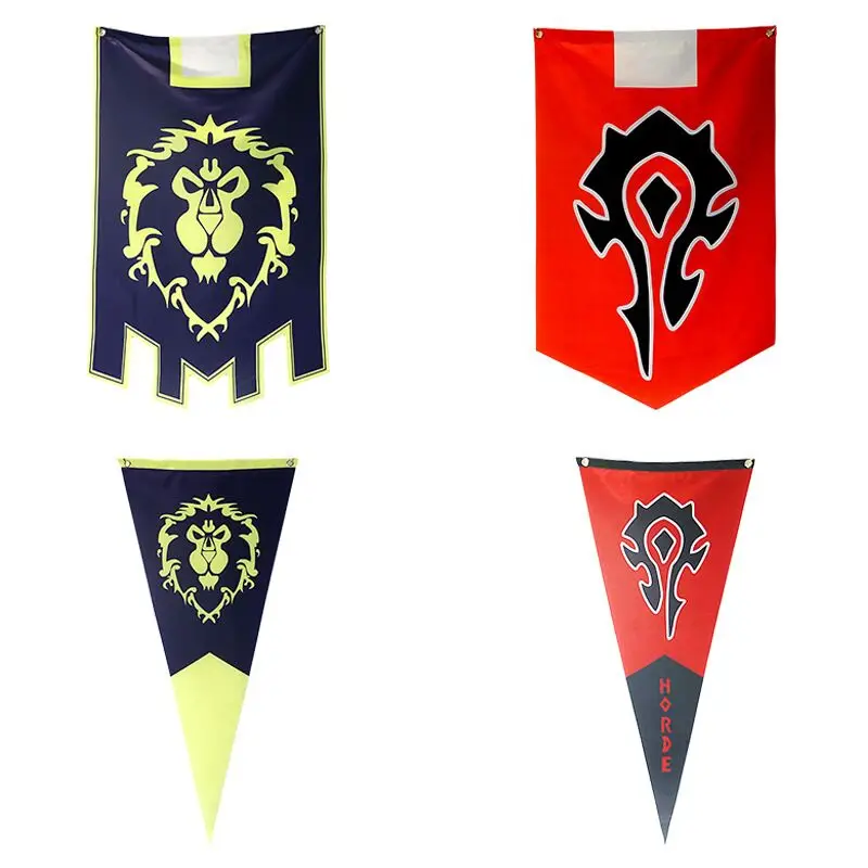 

World Of Warcrafts Alliance Horde Banner Flag Dacron Home Cosplay Game Battle Hanging Movie Wall Bar KTV Decor Banner