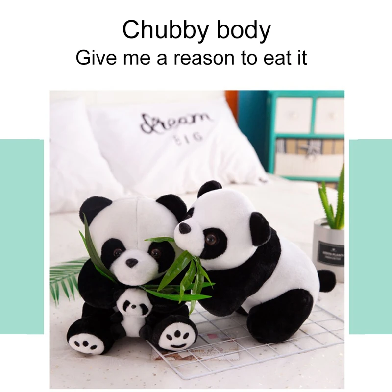

Милая большая гигантская панда с бамбуковыми листьями, медведь, плюшевые игрушечные животные, кукла, игрушка, подушка, мультяшная кавайная ...