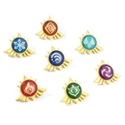 Аниме игра Genshin Impact брошь модная семь элементов блестящая Genshin значки на рюкзак Металлическая пуговица булавка ювелирные изделия Cos орнамент