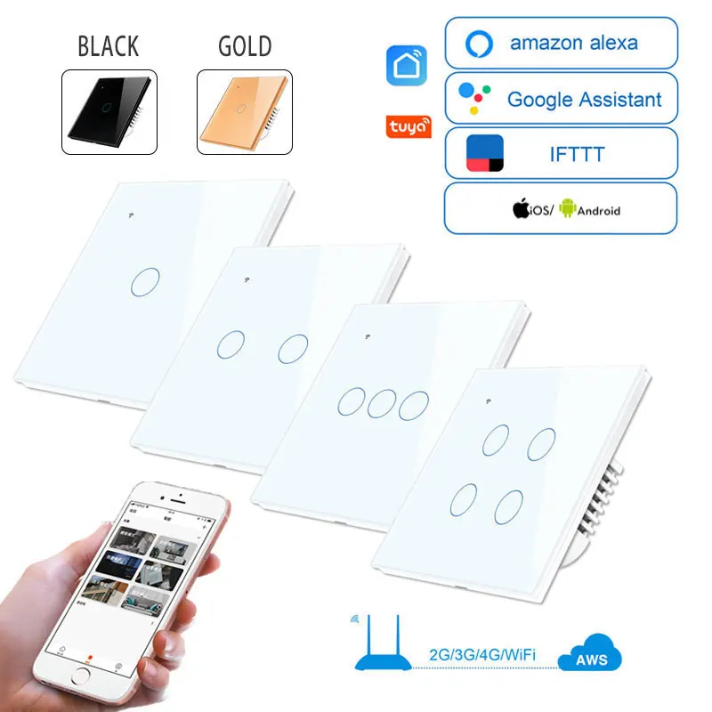 Wi-Fi умный светильник управляемый коммутатор роскошный настенный сенсорный