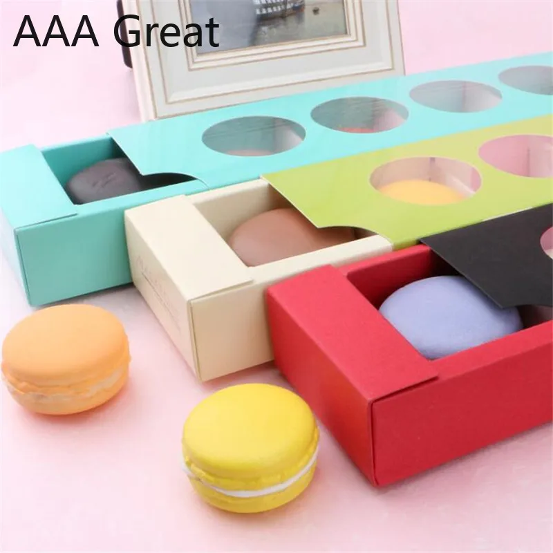 10 шт./лот полый десерт макарон упаковочная коробка бумажная для лунного торта