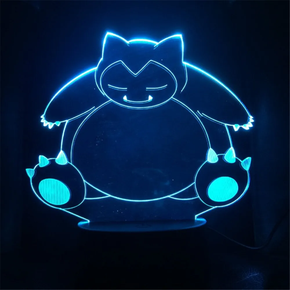 Аниме Фигурка Покемон 3D светодиодный пепепельный кеток Magikarp храп освещение