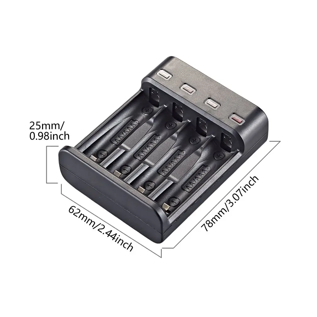 

Intelligent Multi-function Four-slot Fast Charging USB Charger Multi-Compatible AA/AAA Battery USB Charger