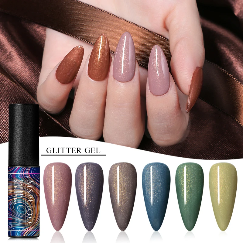 MSRUIOO сверкающие Платиновый Гель лак для ногтей блестящие пайетки био Гели Soak Off