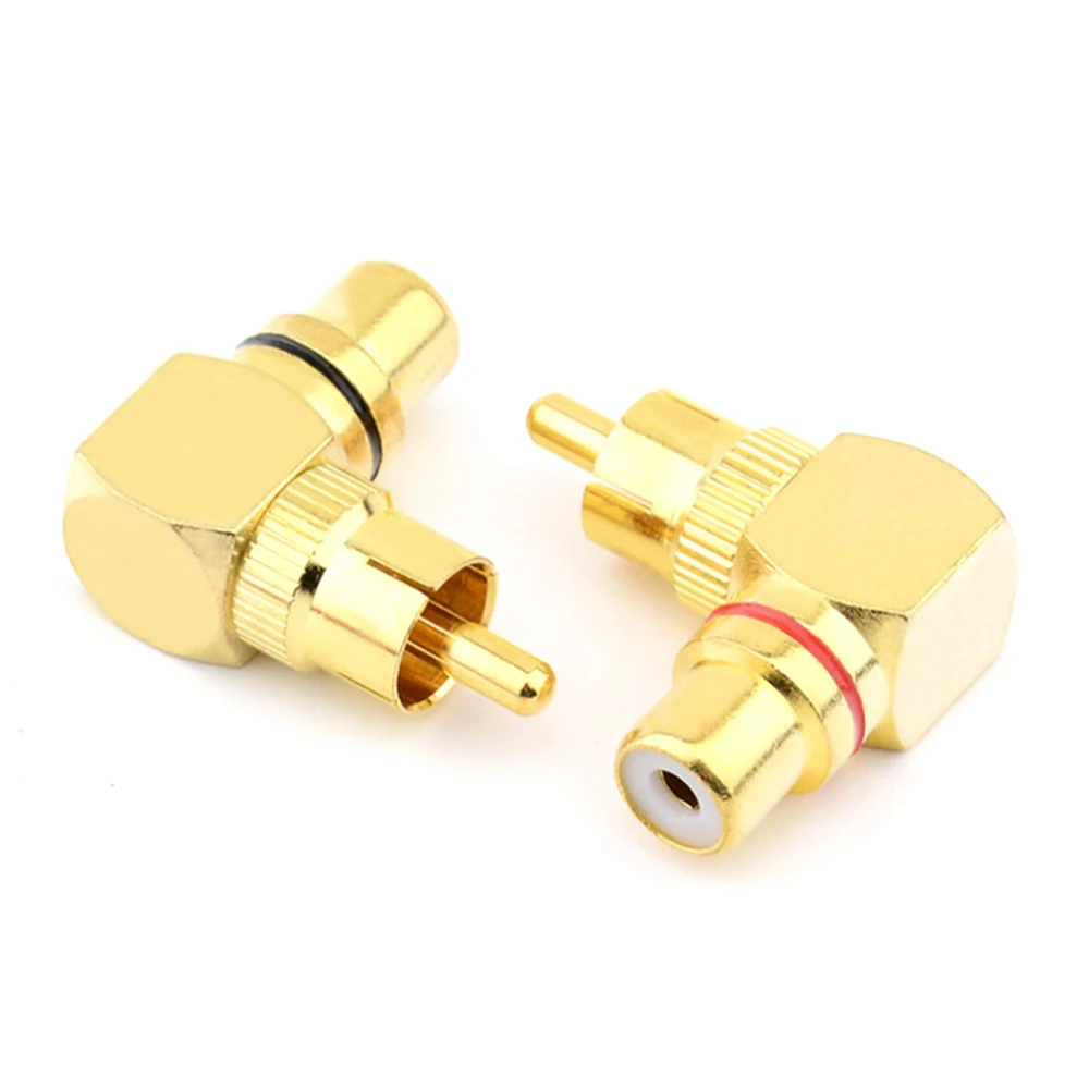 

2PCS RCA Right Angle Male to Female Connector Plug Adapter 90 Degree RCA Phono Adapters Connector 2021 Hot Sale