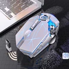 Игровая клавиатура 2,4G Беспроводной Мышь Перезаряжаемые бесшумный Мышь светодиодный подсветкой USB 1600 Точек на дюйм Оптический Эргономичный игры Мышь Рабочий стол для портативных ПК