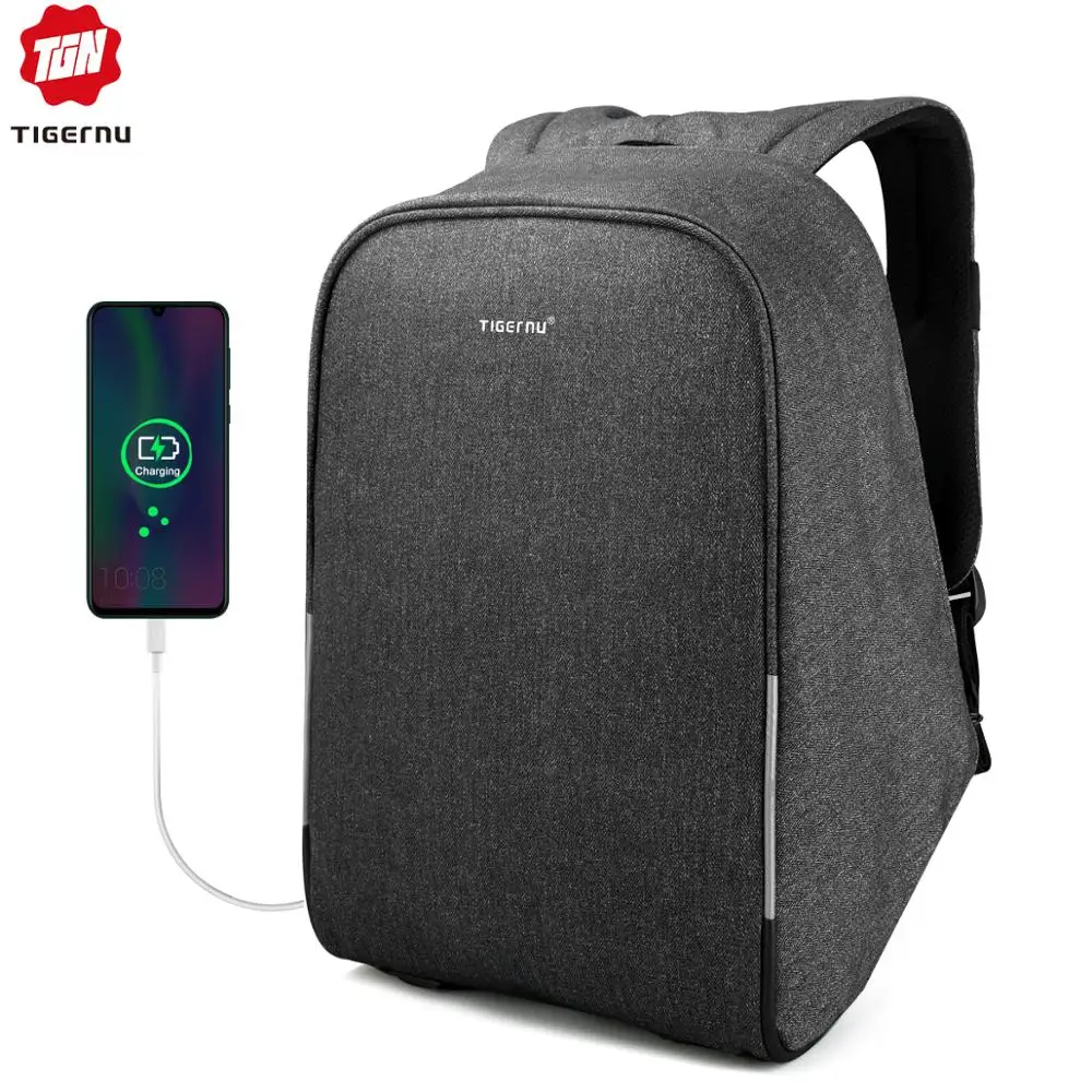 Лето Tigernu противоугонные USB Зарядки 1"-15.6" Ноутбук Рюкзак Мужчины мешок школы Женщины Рюкзак сумка для ноутбука, Рюкзак