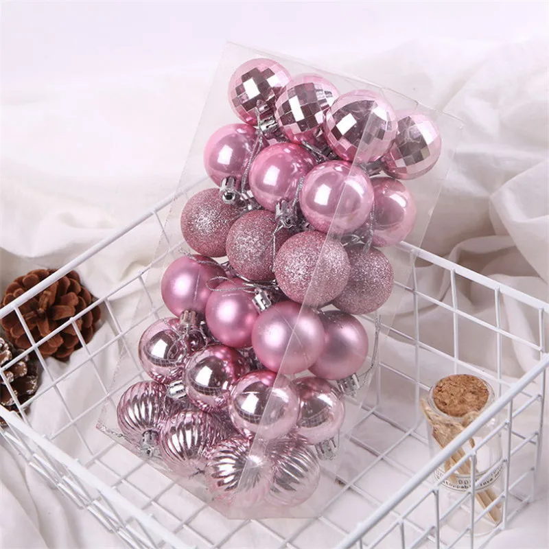 

36Pcs 4cm Christmas Decoration Christmas Ball Pendant Heterosexual Ball Family New Year Party Christmas Tree Decoration